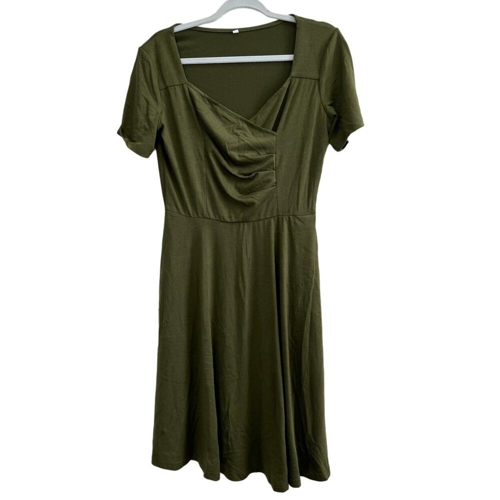 NWOT Charmyi Tshirt Dress With Pockets Green Flowy Comfy Casual Summer Large